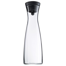 immagine della Caraffa Basic da 1 litro in vetro con tappo Close Up, vista frontale